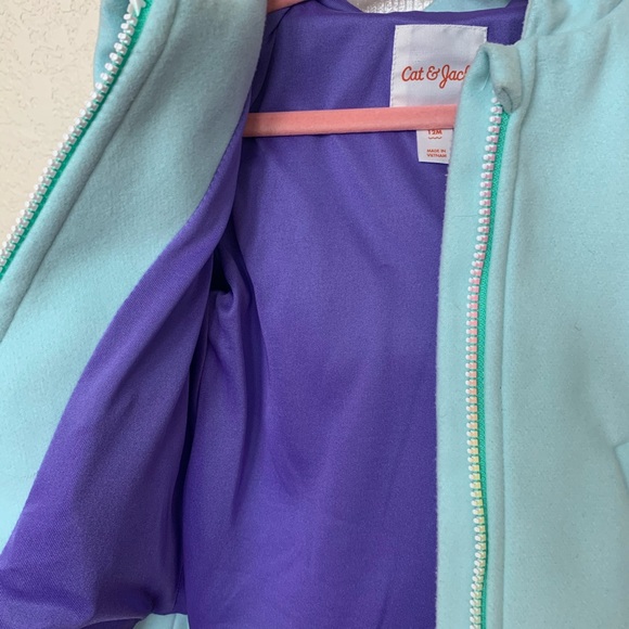 Cat & Jack Brand Baby Girl Unicorn Hooded Peacoat - Picture 8 of 12